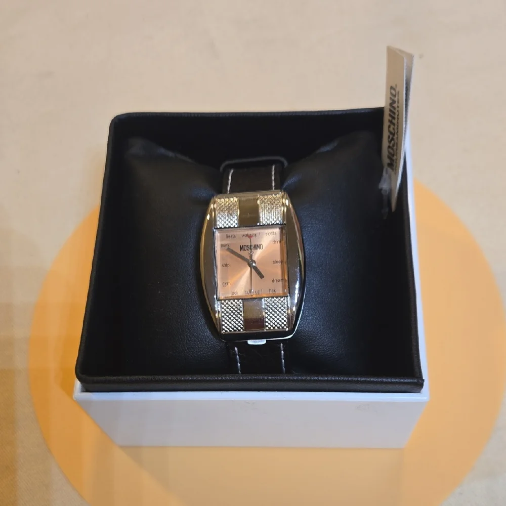 Moschino Black and Silver Wake Me Up watch
